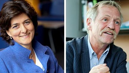 Sylvie Goulard (groupe ADLE: démocrates et libéraux) et José Bové (Verts). (François Beaudonnet/FTV)