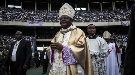 Le nouvel archevêque de Kinshasa Mgr Fridolin Ambongo a pris ses fonctions le 25 novembre 2018. (JOHN WESSELS / AFP)