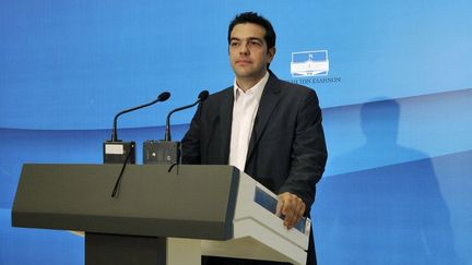 Le dirigeant de la Gauche radicale, Alexis Tsipras, le 8 mai 2012 &agrave; Ath&egrave;nes (Gr&egrave;ce). (LOUISA GOULIAMAKI / AFP)