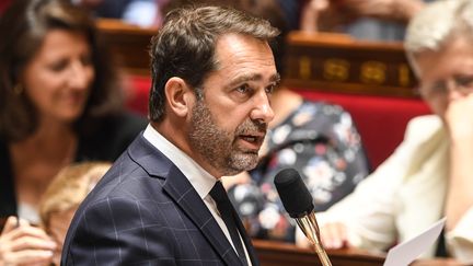 Christophe Castaner, secrétaire d'Etat chargé des relations avec le Parlement et délégué général de la République en marche, le 3 juillet 2018, à l'Assemblée nationale, à Paris. (ERIC FEFERBERG / AFP)