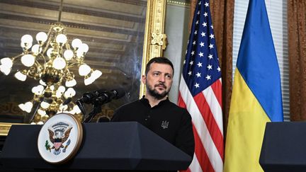 Le président ukrainien Volodymyr Zelensky reçu à la Maison Blanche à Washington le 26 septembre 2024 (DREW ANGERER / AFP)