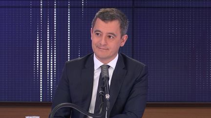 Gérald Darmanin,&nbsp;ministre de l'Intérieur était l'invité du "8h30 franceinfo", jeudi 10 décembre 2020. (FRANCEINFO / RADIOFRANCE)