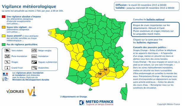 &nbsp; (Deux départements encore en orange)