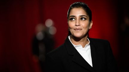 Leïla Bekhti lors du Festival Lumière, le 15 janvier 2022, à Lyon. (JEFF PACHOUD / AFP)