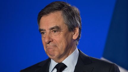 François Fillon, candidat de la droite à l'élection présidentielle de 2017, lors de sa conférence de presse, dans son QG à Paris, le 1er mars 2017. (IRINA KALASHNIKOVA / SPUTNIK)