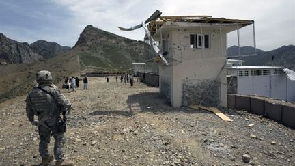 Un soldat américain à Ahmad Khel dans la province de Paktika (est de  l'Afghanistan) le 9 mai 2009 (© AFP PHOTO - SIMON LIM)