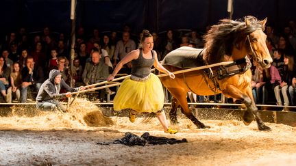 "Face cachée", un spectacle qui mêle cirque, théâtre et équitation.
 (Alain Kaiser / Cie EquiNote)