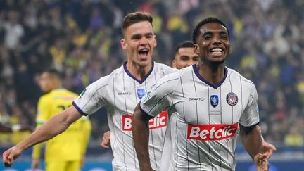 Logan Costa a signé un doublé inattendu en finale de Coupe de France, le 29 avril 2023. (FRANCK FIFE / AFP)