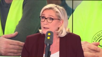 Marine Le Pen, présidente du Rassemblement national, invitée mercredi 6 février de franceinfo.&nbsp; &nbsp; (FRANCEINFO / RADIOFRANCE)