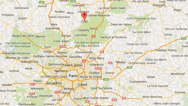 &nbsp; (Localisation de Creil © Capture Google Maps)