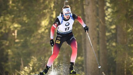 Johannes Boe, comme toujours, a assumé son statut de chef de meute pour la Norvège sacrée championne du monde du relais mixte. (JURE MAKOVEC / AFP)