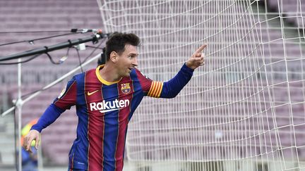 Lionel Messi avec Barcelone face au Celta Vigo, en Liga, le 16 mai 2021. (PAU BARRENA / AFP)