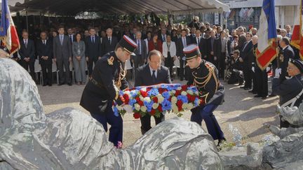 Fran&ccedil;ois Hollande, pr&eacute;sident de la R&eacute;publique, comm&eacute;morant la rafle du V&eacute;l d'hiv, le 22 juillet 2012 &agrave; Paris. (JACQUES BRINON /AP /SIPA)