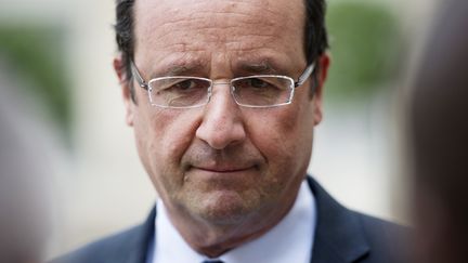 Fran&ccedil;ois Hollande, le 21 juin 2013 au palais de l'Elys&eacute;e. (FRED DUFOUR / AFP)