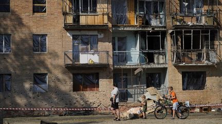 La ville de Koursk (Russie), le 19 août 2024, touchée par la guerre entre la Russie et l'Ukraine. (VLADIMIR ALEKSANDROV / ANADOLU / AFP)