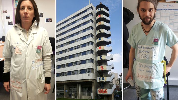 Bleuenn et Nicolas, aides-soignants en grève aux urgences de l'Hôpital Saint-Antoine à Paris (JEROME JADOT / RADIO FRANCE)