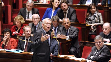 Le Premier ministre, Jean-Marc Ayrault, r&eacute;pond aux questions des d&eacute;put&eacute;s, &agrave; l'Assembl&eacute;e nationale, le 7 novembre 2012. (BERTRAND GUAY / AFP)