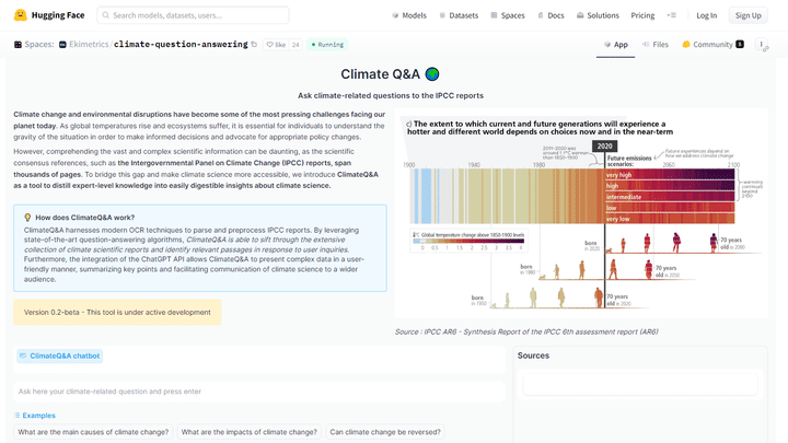 Capture d’écran du site internet Climate Q&A (Climate Q&A)