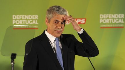 L'ancien Premier ministre portugais Jos&eacute; Socrates lors d'une campagne &eacute;lectorale, le 5 juin 2011 &agrave; Lisbonne (Portugal).&nbsp; (PATRICIA DE MELO MOREIRA / AFP)