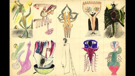 Victor Brauner et autres, dessins collectifs, 1941
 (Galerie 1900-2000, Paris © ADAGP, Paris 2012)