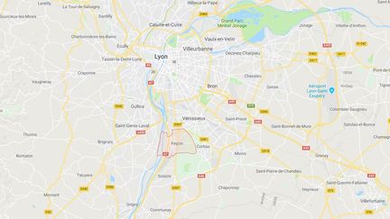 Les deux sœurs ont disparu à Feyzin, dans la métropole de Lyon, mardi 27 février 2018. (GOOGLEMAPS / FRANCEINFO)