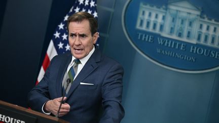 John Kirby, porte-parole de la Maison-Blanche, le 31 juillet 2024, à Washington (Etats-Unis). (BRENDAN SMIALOWSKI / AFP)