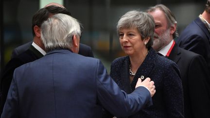 La Première ministre Theresa May lors d'un sommet à Bruxelles consacré en grande partie au Brexit, le 21 mars 2019. (EMMANUEL DUNAND / AFP)