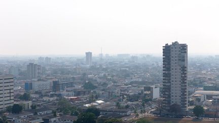 Vue aérienne de la ville de Porto Velho, dans l'État du Rondonia, au nord du Brésil, le 21 août 2024. (EVARISTO SA / AFP)