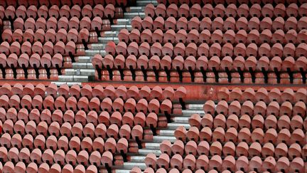 Les gradins vides du Parc des Princes, le stade du PSG,&nbsp;&agrave; Paris. (THOMAS COEX / AFP)