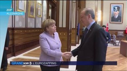 Angela Merkel a rencontré Recep Tayyip Erdogan. (FRANCE 3)