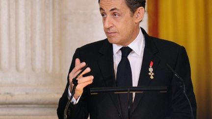 Nicolas Sarkozy était en déplacement à Madrid lundi 16 janvier (AFP)