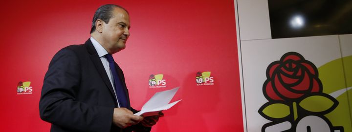 Jean-Christophe Cambadélis, après l'annonce de sa démission de la direction du Parti socialiste, au soir du second tour des élections législatives, le 18 juin 2017.&nbsp; (NICOLAS TAVERNIER / REA)