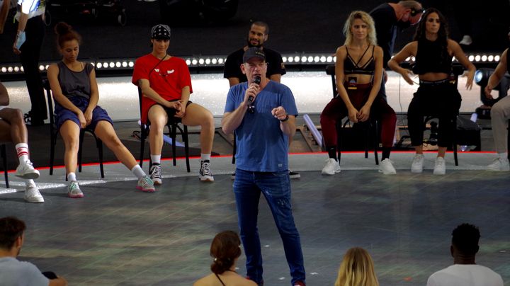 Le chanteur Garou en répétition au stade Roland Garros, le 21 juin 2021.&nbsp; (JEREMIE LAURENT-KAYSEN)