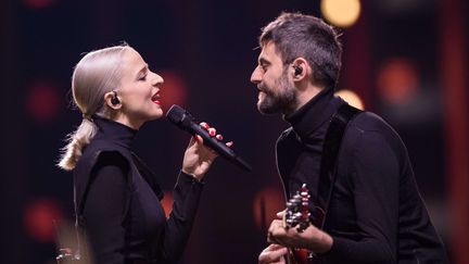 Le groupe Madame Monsieur répète à Lisbonne, avant la finale de l'Eurovision 
 (Rolf Klatt/Shutterstock/SIPA)