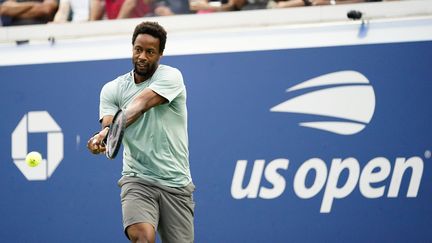 Le Français Gaël Monfils lors de son match contre le Japonais Taro Daniel, au premier tour de l'US Open, le 29 août 2023, à New York. (FRANK FRANKLIN II/ SIPA)