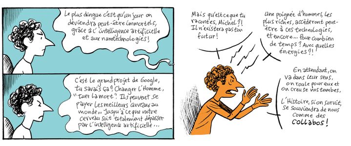 Dans sa BD publiée en 2015 à l'occasion de la COP21, "Les Angles Morts", l'auteur nantais Gwen de Bonneval raconte la profonde déprime d'un personnage inquiet pour le futur de la planète (GWEN DE BONNEVAL / PROFESSEUR CYCLOPE / ARTE CREATIVE)