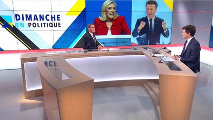 Julien Denormandie et Marine Le Pen (CAPTURE D'ECRAN "DIMANCHE EN POLITIQUE" / FRANCE 3)