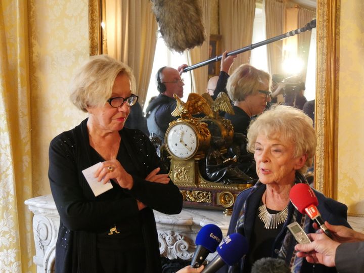 Danielle Sallenave et Mona Ozouf annoncent les lauréats du Fémina, 25 octobre 2016
 (Medhi Weber)