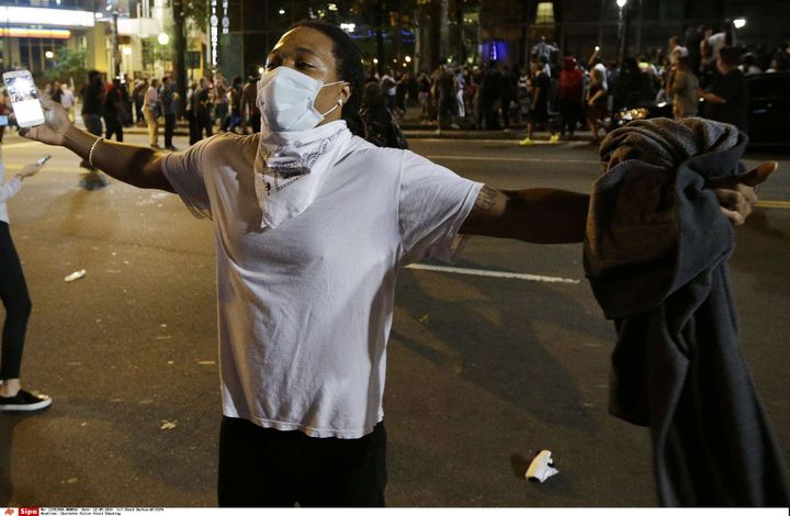 Les dernières émeutes en novembre 2016 à Charlotte dans le sud-est des Etats-Unis 
 (Chuck Burton/AP/SIPA)