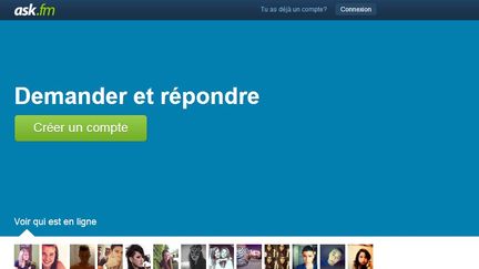 Capture d'&eacute;cran du site ask.fm. (ASK.FM / FRANCETV INFO)