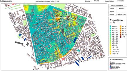 &nbsp; (La ville de Strasbourg a cartographié les émissions d'ondes électromagnétiques quartier par quartier © Ville de Strasbourg)