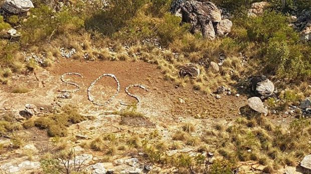 Un signe "SOS" avait été découvert au mois de mai 2017 dans la baie de Swift (Australie), par un pilote d'hélicoptère. (WESTERN AUSTRALIA POLICE)