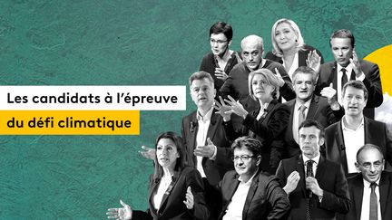 En&nbsp;collaboration avec l'association Les Shifters, franceinfo vous propose une analyse détaillée des&nbsp;mesures proposées par les prétendants à l'Elysée face au défi cliimatique. (JESSICA KOMGUEN / FRANCEINFO)