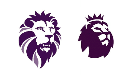 A gauche, le nouveau logo du parti eurosceptique Ukip. A droite, celui de la Premier League, l'élite du foot anglais. (UKIP / PREMIER LEAGUE)