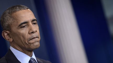 Barack Obama lors d'une conférence de presse à la Maison Blanche, à Washington (Etats-Unis), le 18 janvier 2017. (BRENDAN SMIALOWSKI / AFP)