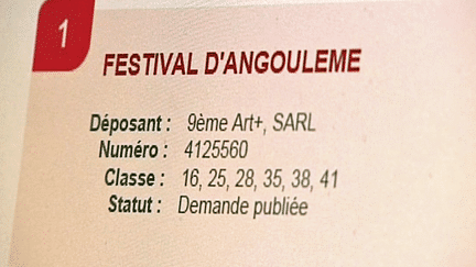 Capture d'écran du dépôt de marque "Festival d'Angoulême" auprès de l'INPI.
 (France 3)