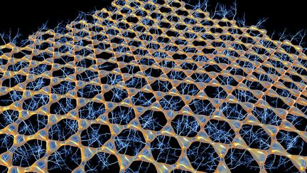 Illustration de la structure atomique du graphène, un composé de carbone&nbsp;pur. (APA)