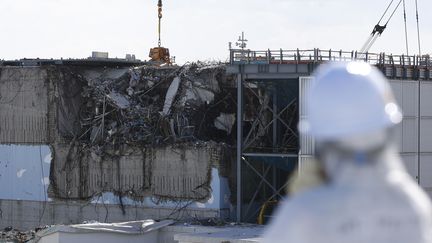 La centrale dévastée de&nbsp;Fukushima Daiichi (Japon), le 10 février 2016. (TORU HANAI / AFP)