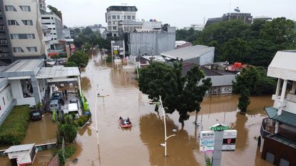 L'actuelle capitale indonésienne, Jakarta, est régulièrement inondée. Ici le 20 février 2021 (ARYA / AFP)