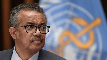 Tedros Adhanom Ghebreyesus, le directeur de l'Organisation mondiale de la santé, à Genève (Suisse), le 3 juillet 2020. (FABRICE COFFRINI / AFP)